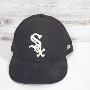 New Era Chicago White Sox Hat Mens 7 1/2 Black MLB 59FIFTY Fitted‎ On-Field Cap